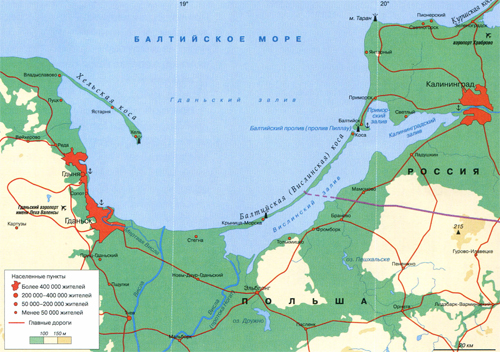 Гданьский залив на карте